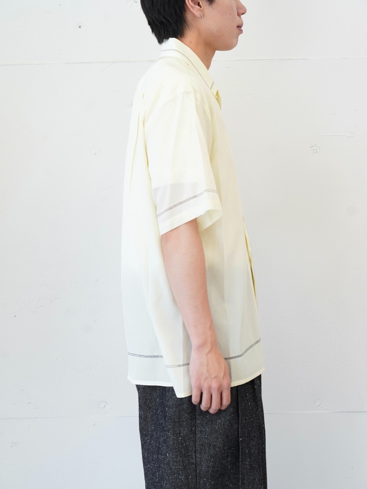 YOKE 女士 & 男士 EMBROIDERY OPEN COLLAR SHIRT 图片2
