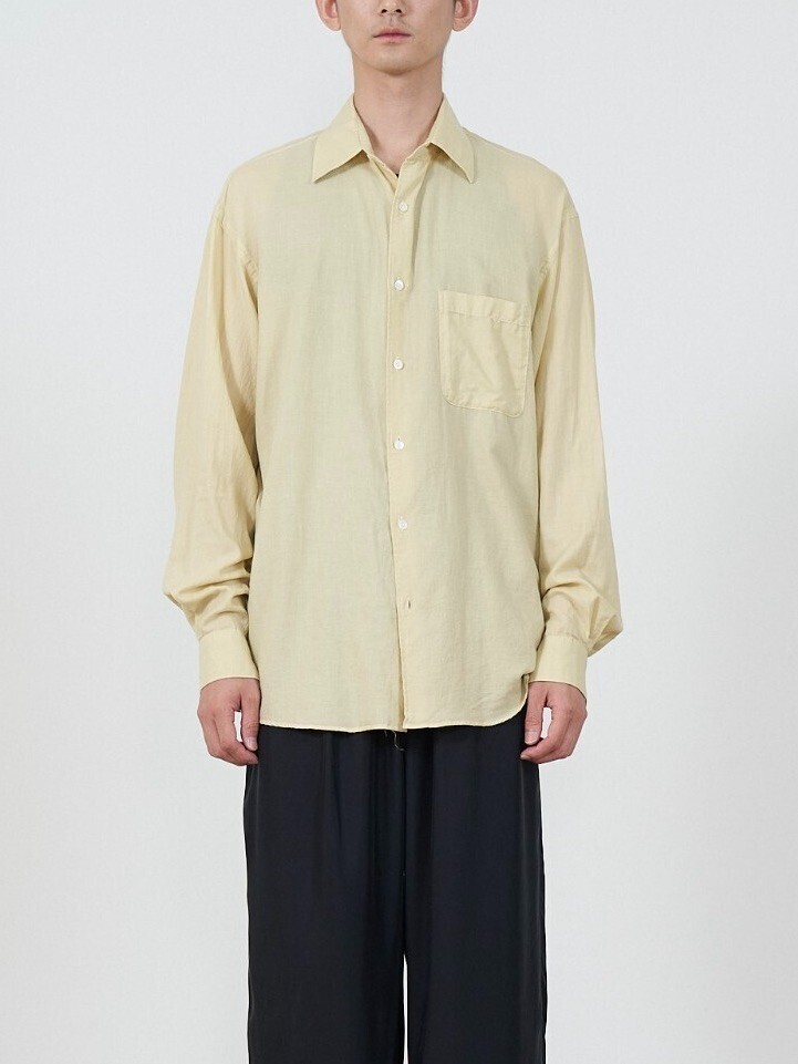 YOKE WOMENS & MENS GARMENT DYED COTTON SILK TWILL SHIRT IMAGE1