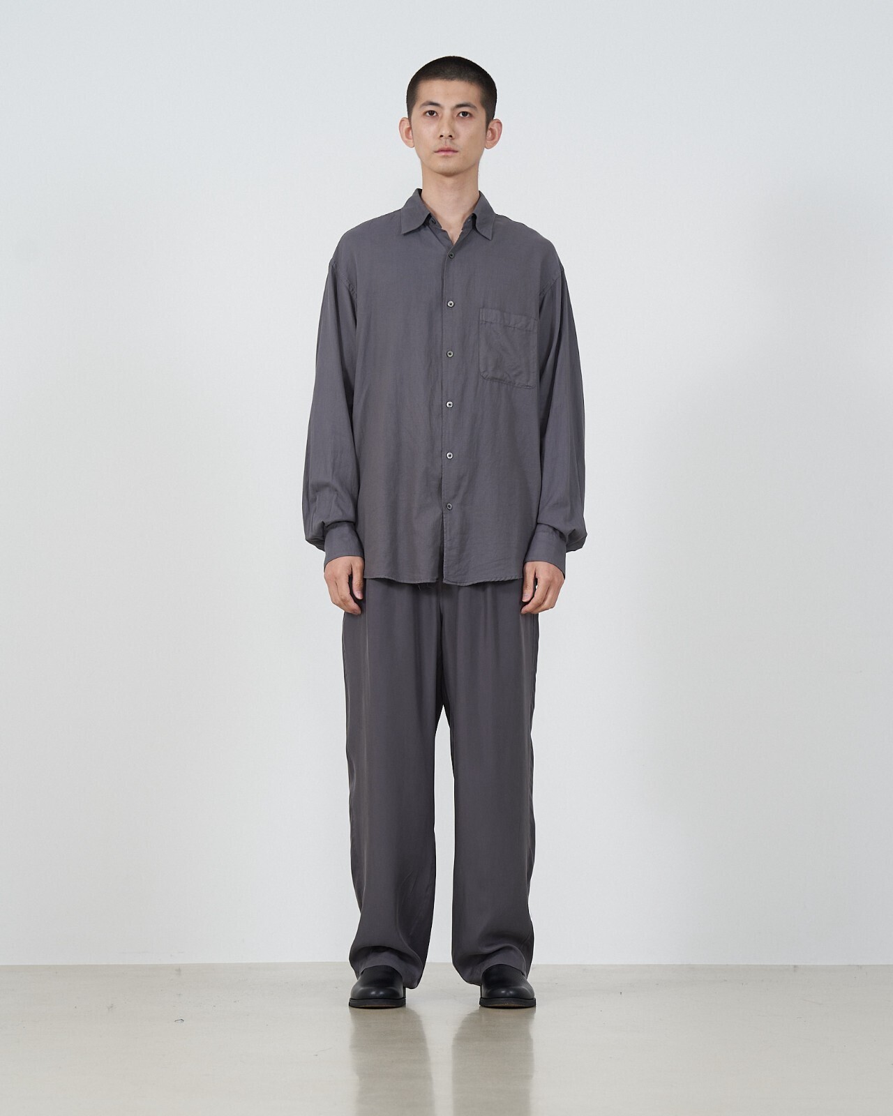 YOKE 女士 & 男士 GARMENT DYED COTTON SILK TWILL SHIRT 图片22