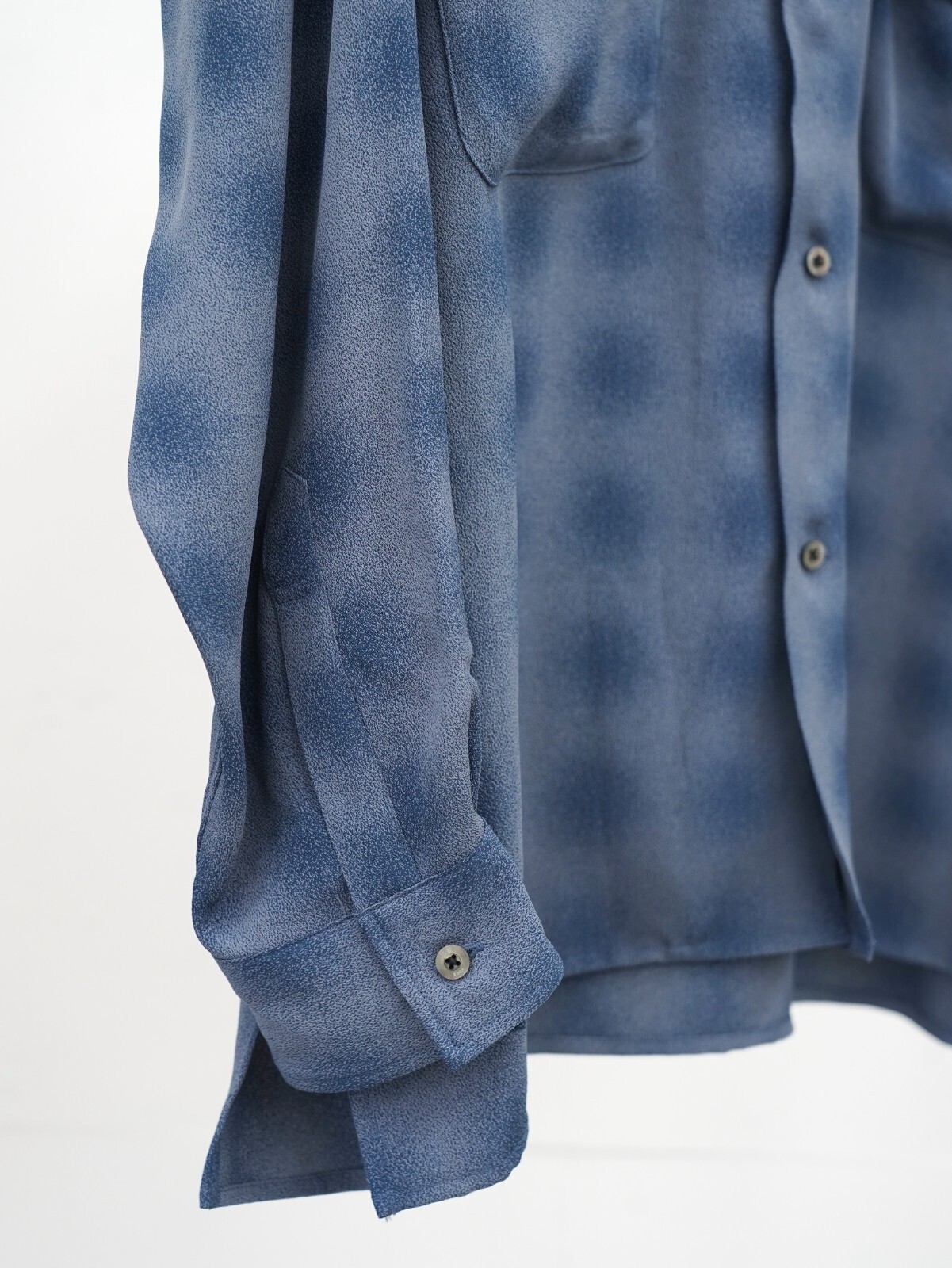 YOKE 女士 & 男士 BLURRED OMBRE PLAID OPEN COLLAR SHIRT 圖片19