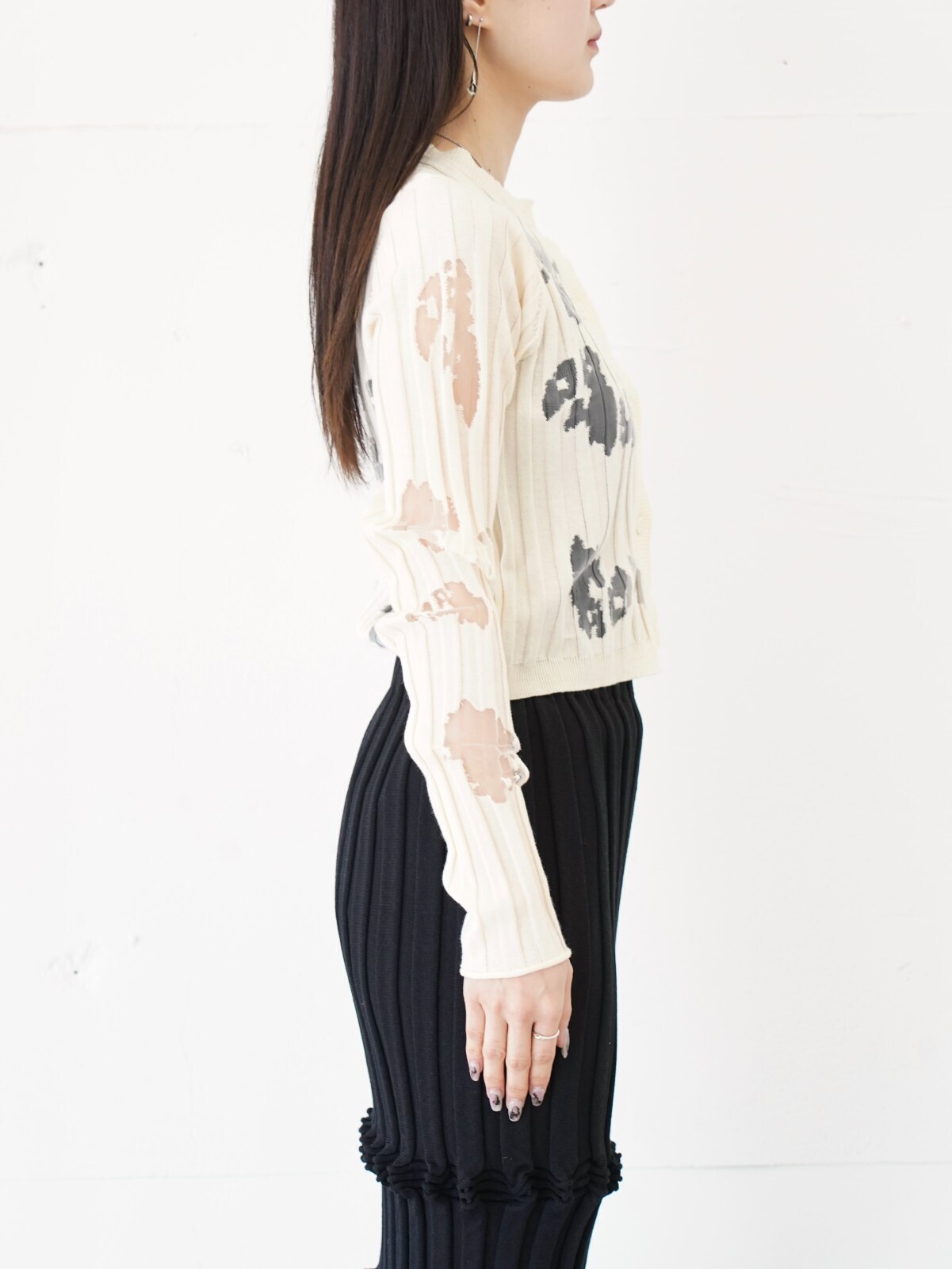 オープン セサミ クラブ レディース シアーリップドガーディガン 画像21