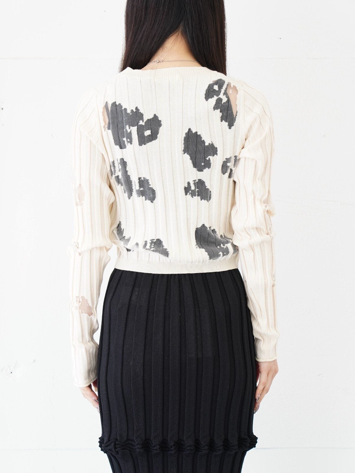 sheer ripped cardigan - OPEN SESAME CLUB 女裝｜官方網店 - REROPE