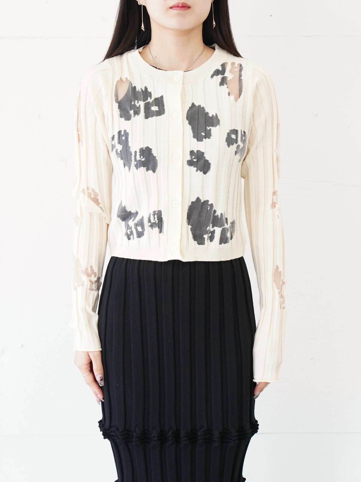 オープン セサミ クラブ レディース シアーリップドガーディガン 画像20