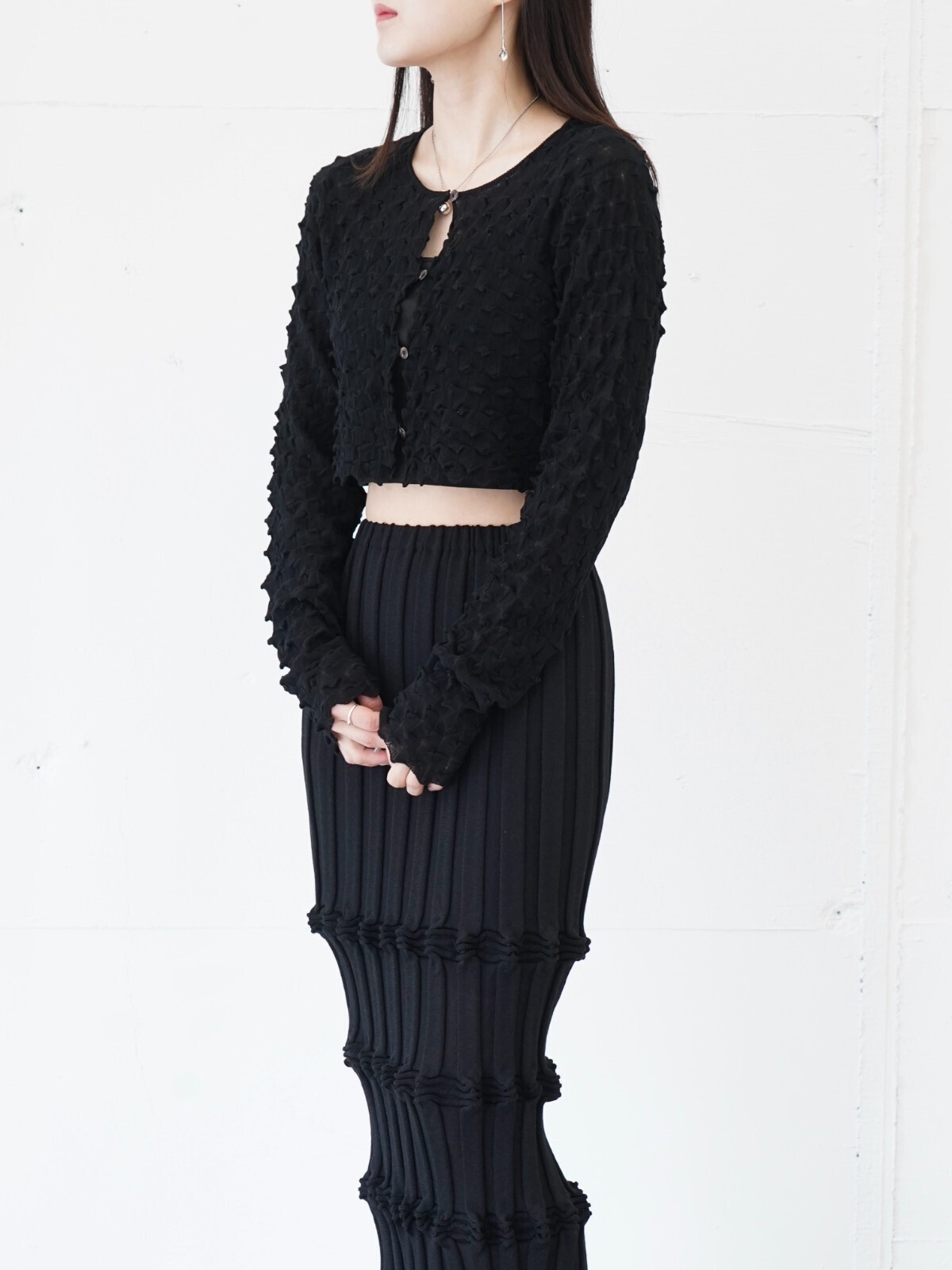 OPEN SESAME CLUB WOMENS ice cotton short cardigan IMAGE1