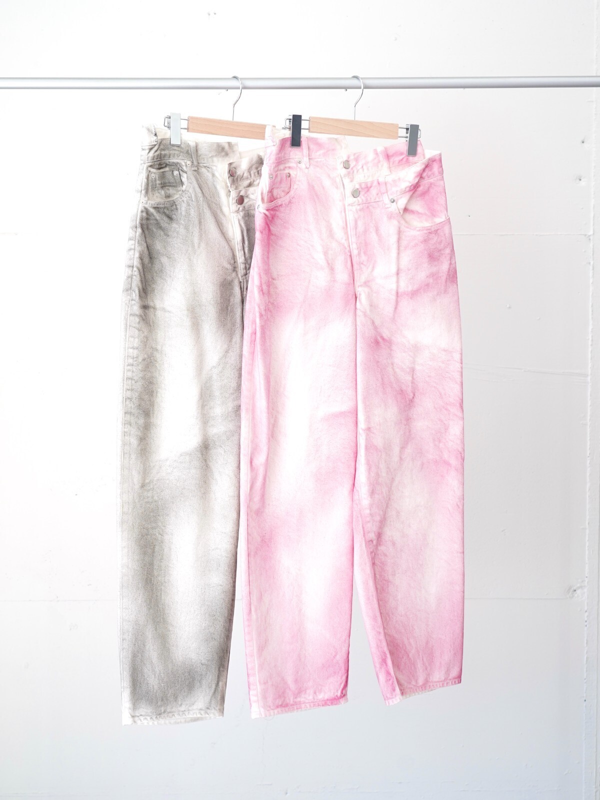 OPEN SESAME CLUB 女士 & 男士 spray dyeingasymmetry denim 图片24