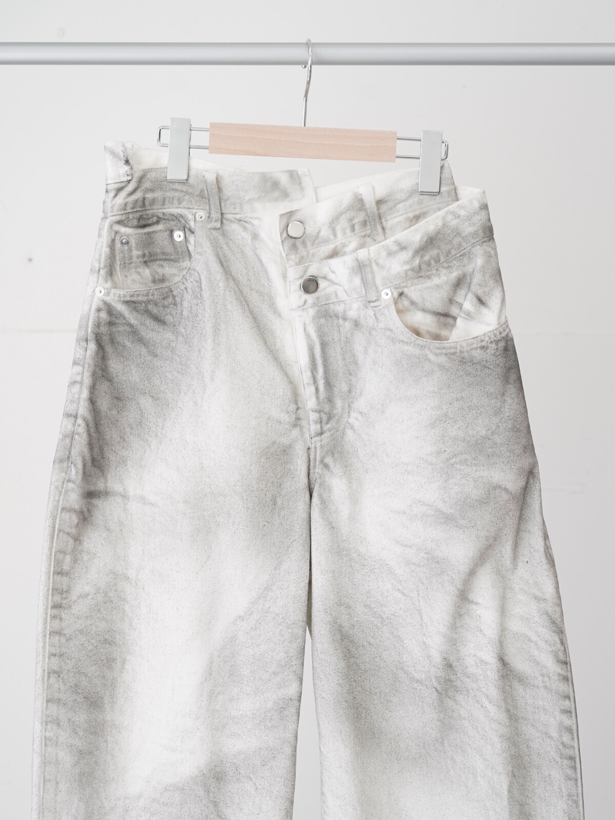 OPEN SESAME CLUB 女士 & 男士 spray dyeingasymmetry denim 图片20