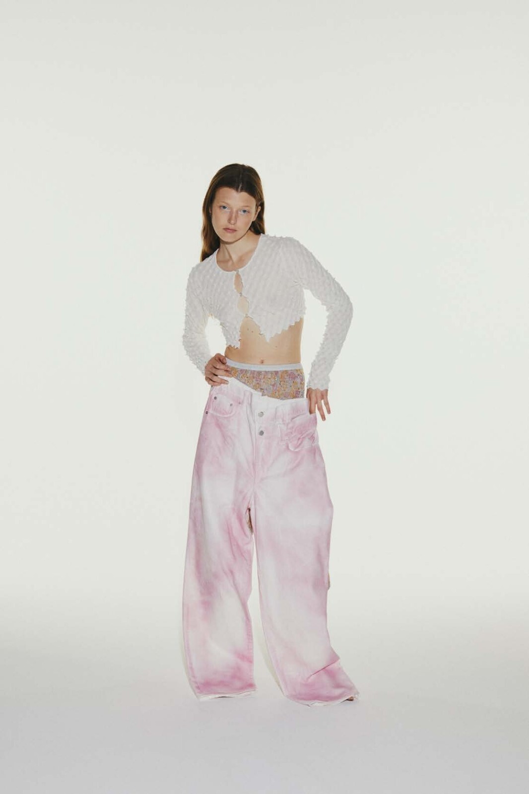 OPEN SESAME CLUB 女士 & 男士 spray dyeingasymmetry denim 图片11