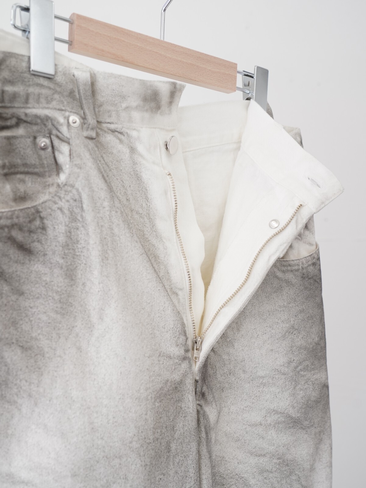 OPEN SESAME CLUB 女士 & 男士 spray dyeingasymmetry denim 图片23