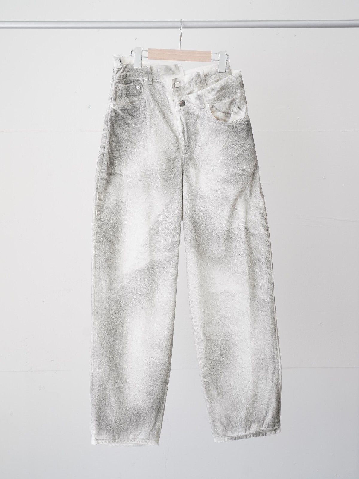 OPEN SESAME CLUB 女士 & 男士 spray dyeingasymmetry denim 图片18