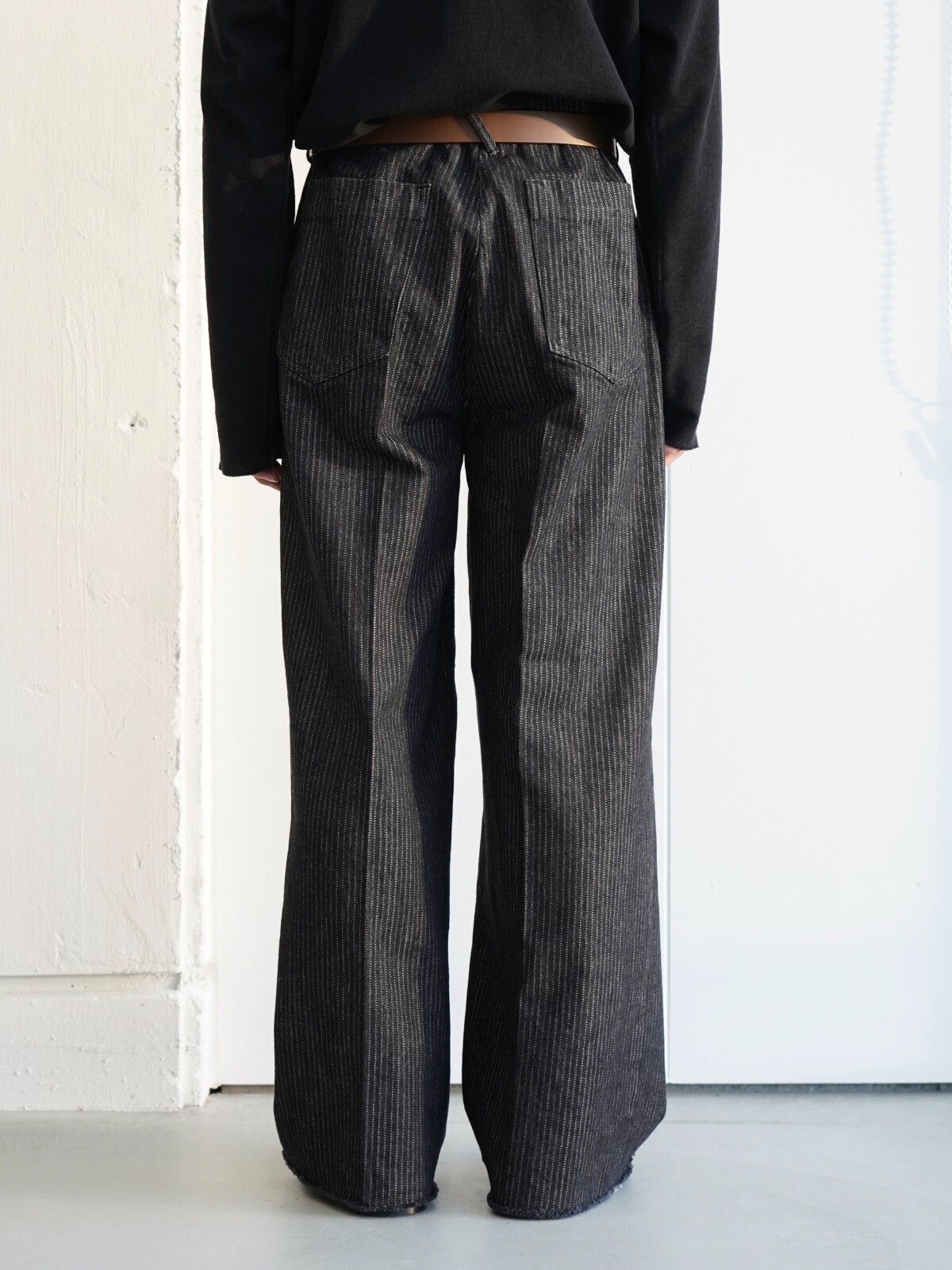 saby 男士 STRIPE DENIM TUCK-BAGGY - One Wash - 圖片10