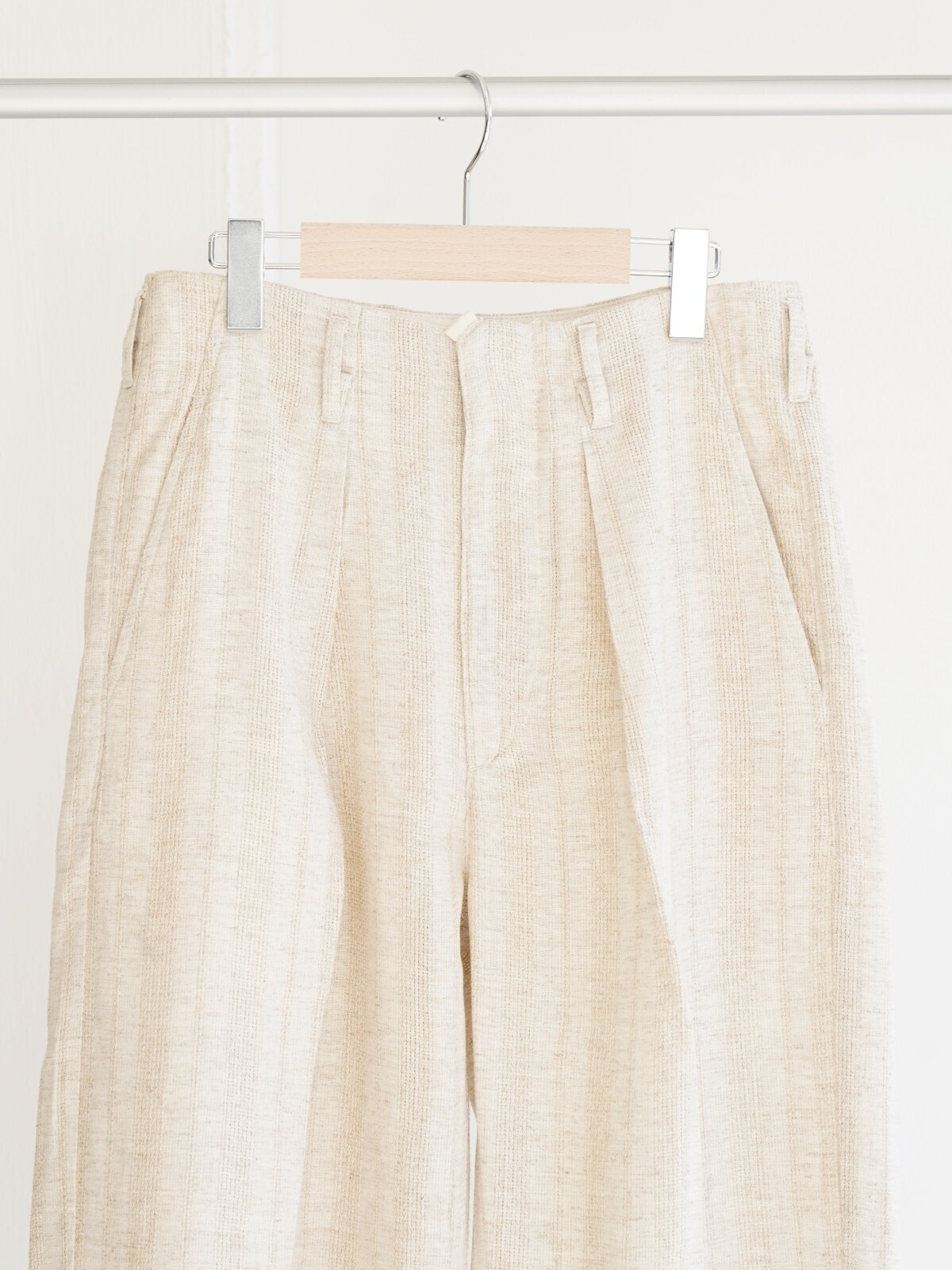 saby 男士 JACQUARD LINEN STRIPE TUCK-BAGGY - Bishu Japan - 圖片7