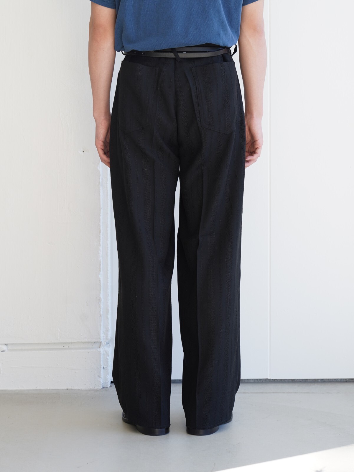 saby 男士 JACQUARD LINEN STRIPE TUCK-BAGGY - Bishu Japan - 圖片13