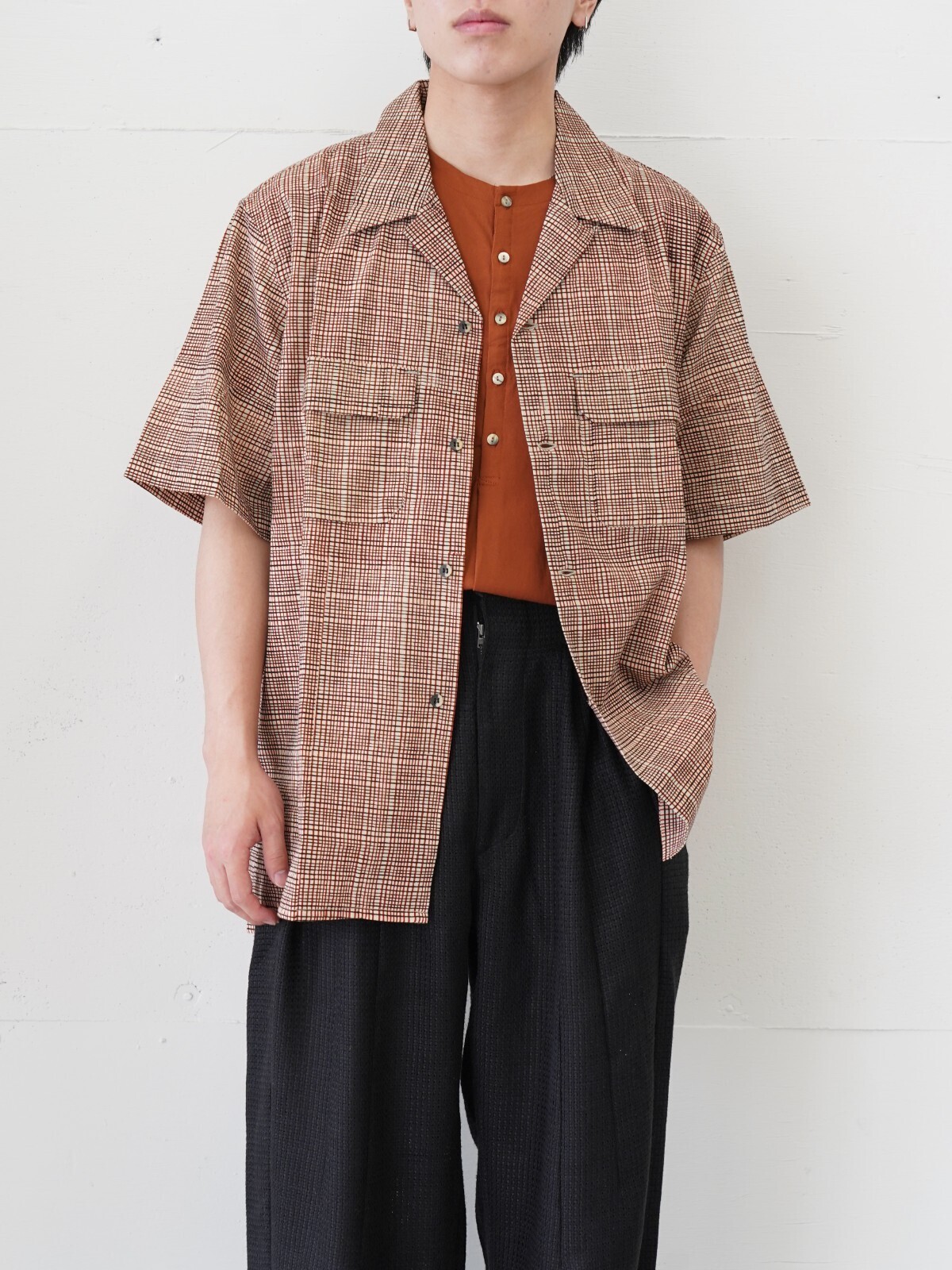 saby 남성 OPEN COLLAR SHIRT - India Batik Fab - 이미지4