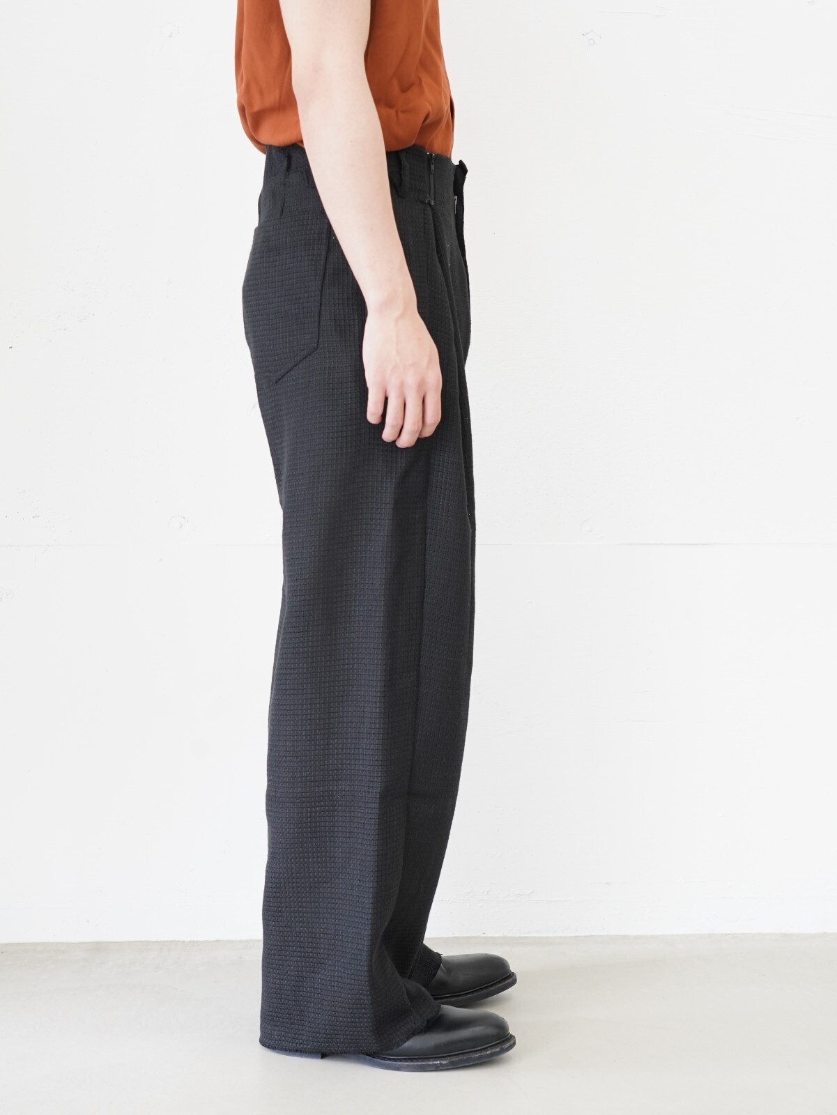 saby 男士 RAP PANTS TYPE TUCK BAGGY - Rayon Linen Mesh Fab - 圖片22