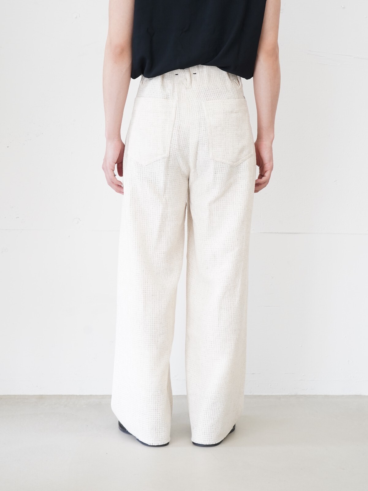 saby 男士 RAP PANTS TYPE TUCK BAGGY - Rayon Linen Mesh Fab - 圖片3