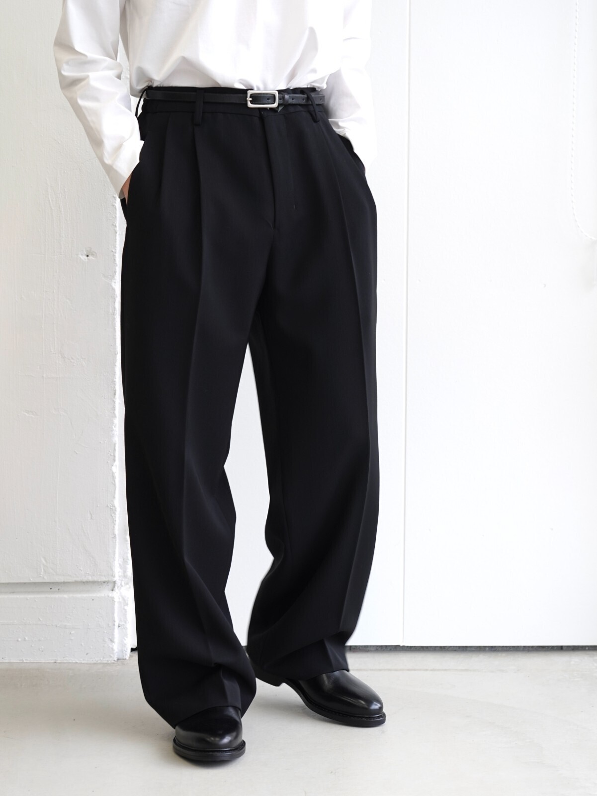 IRENISA MENS TWO TUCKS WIDE TROUSERS IMAGE14