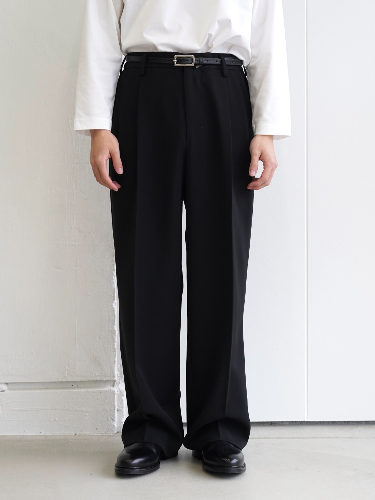 IRENISA MENS TWO TUCKS WIDE TROUSERS IMAGE11