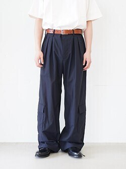 イレニサ メンズ ツータックワイドカーゴパンツ 画像7