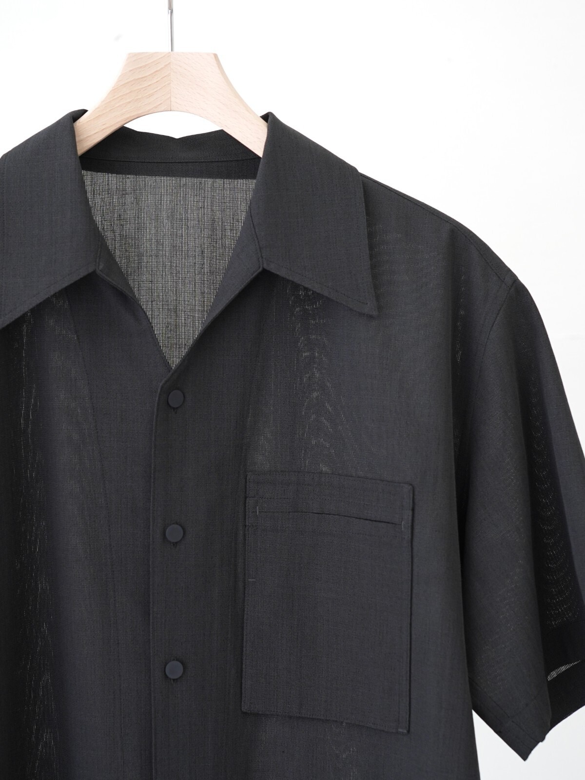 IRENISA 남성 OPEN COLLAR SHORT-SLEEVED SHIRT 이미지12