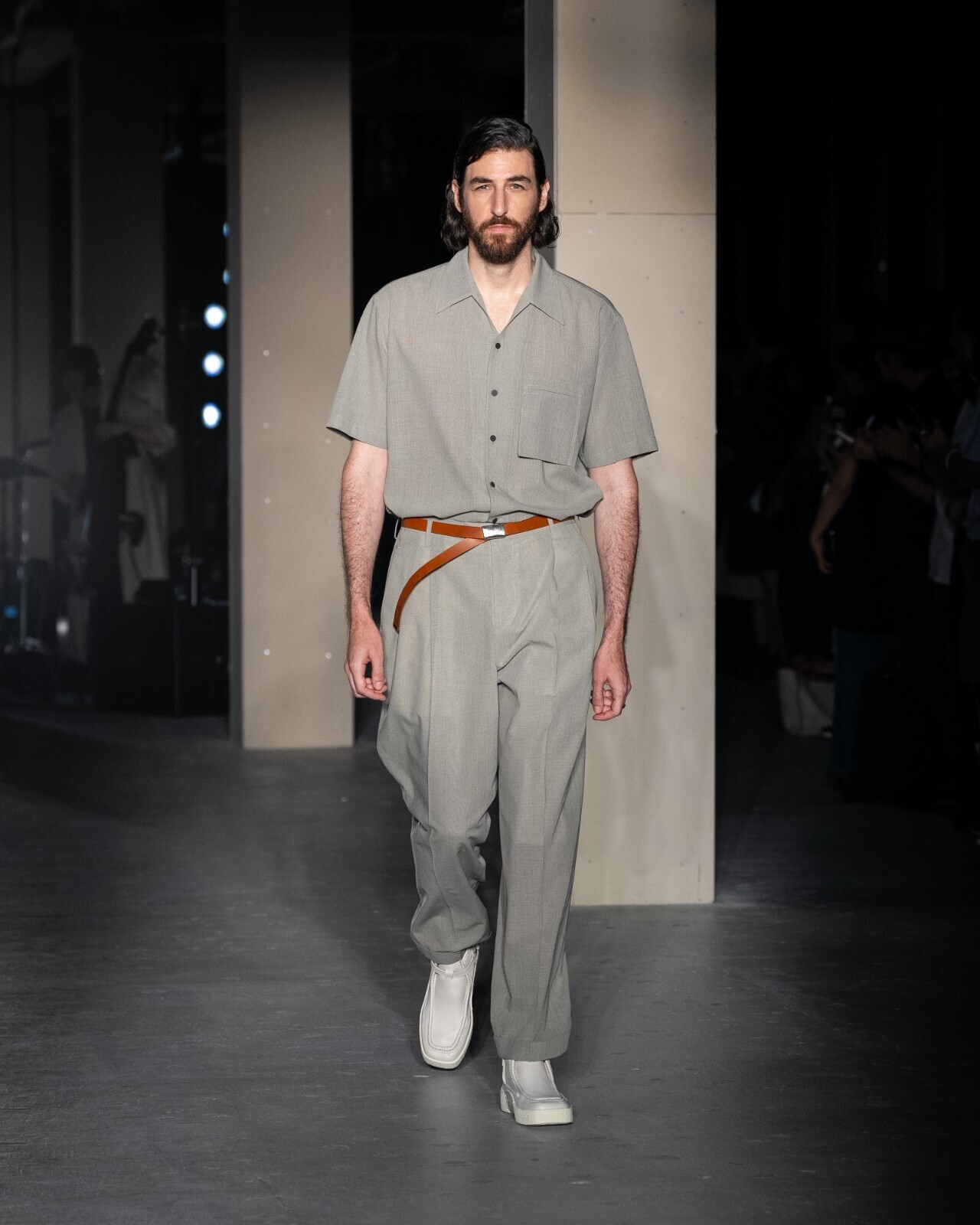 IRENISA 남성 OPEN COLLAR SHORT-SLEEVED SHIRT 이미지9