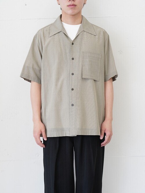 OPEN COLLAR SHORT-SLEEVED SHIRT｜IRENISA MENS