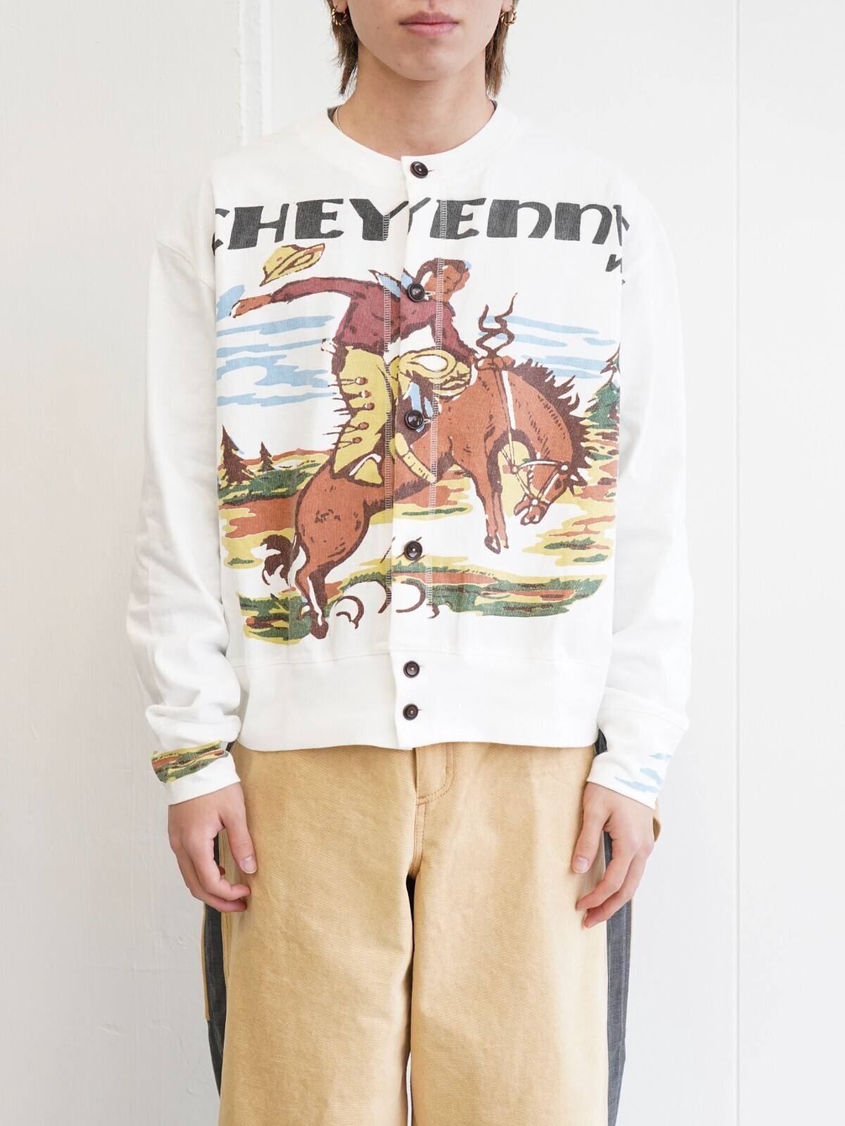 KHOKI MENS Cowboy-print cardigan IMAGE17