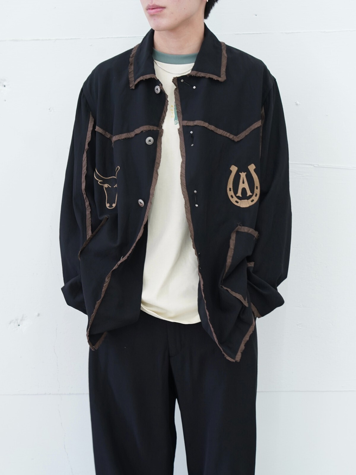 ANTHEM A 女士 & 男士 WOOL RAYON TROPICAL EMBROIDERY JACKET 图片4