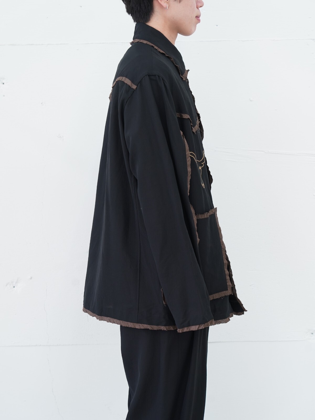 WOOL RAYON TROPICAL EMBROIDERY JACKET - ANTHEM A WOMENS