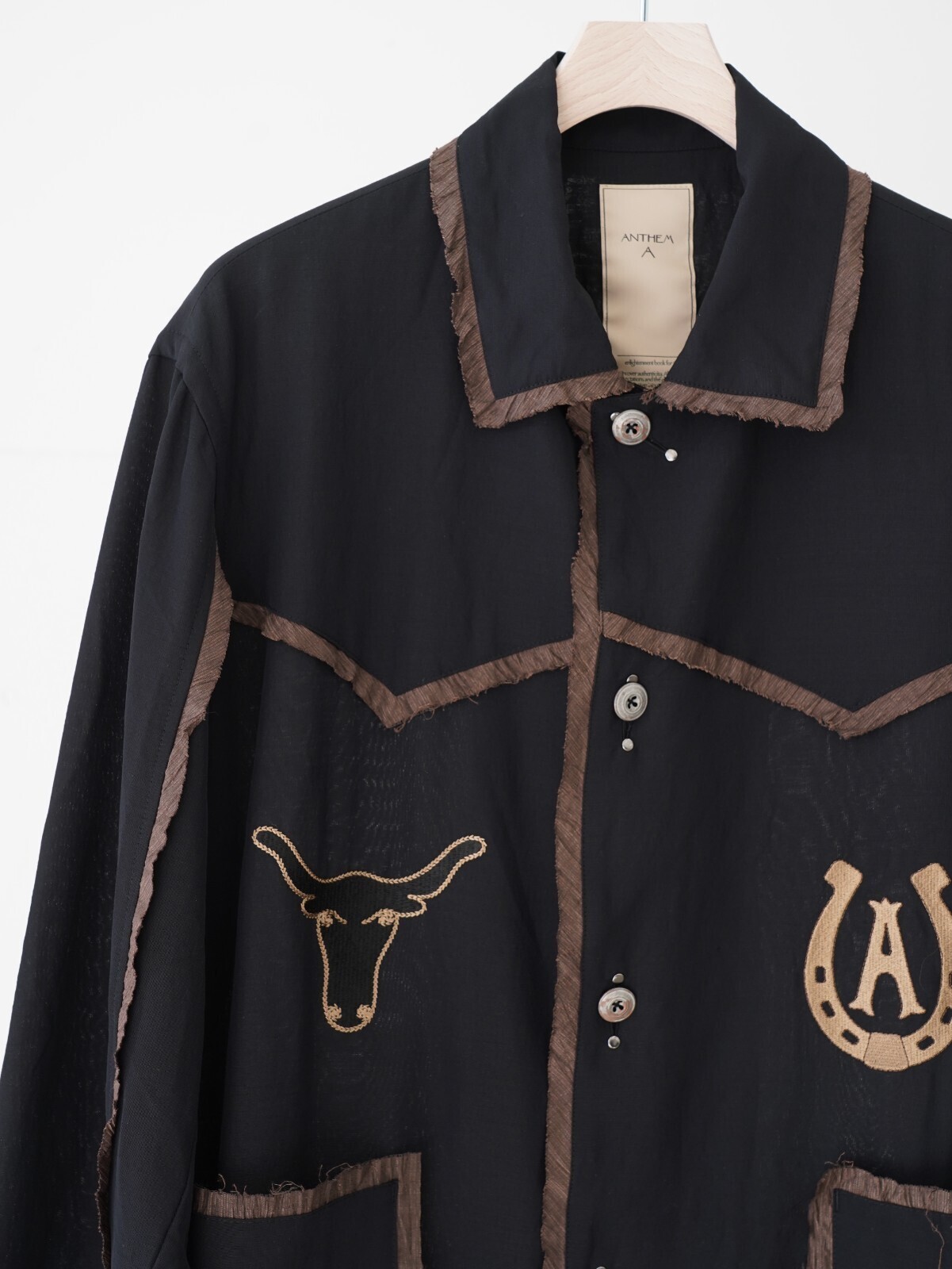 ANTHEM A 女士 & 男士 WOOL RAYON TROPICAL EMBROIDERY JACKET 图片7