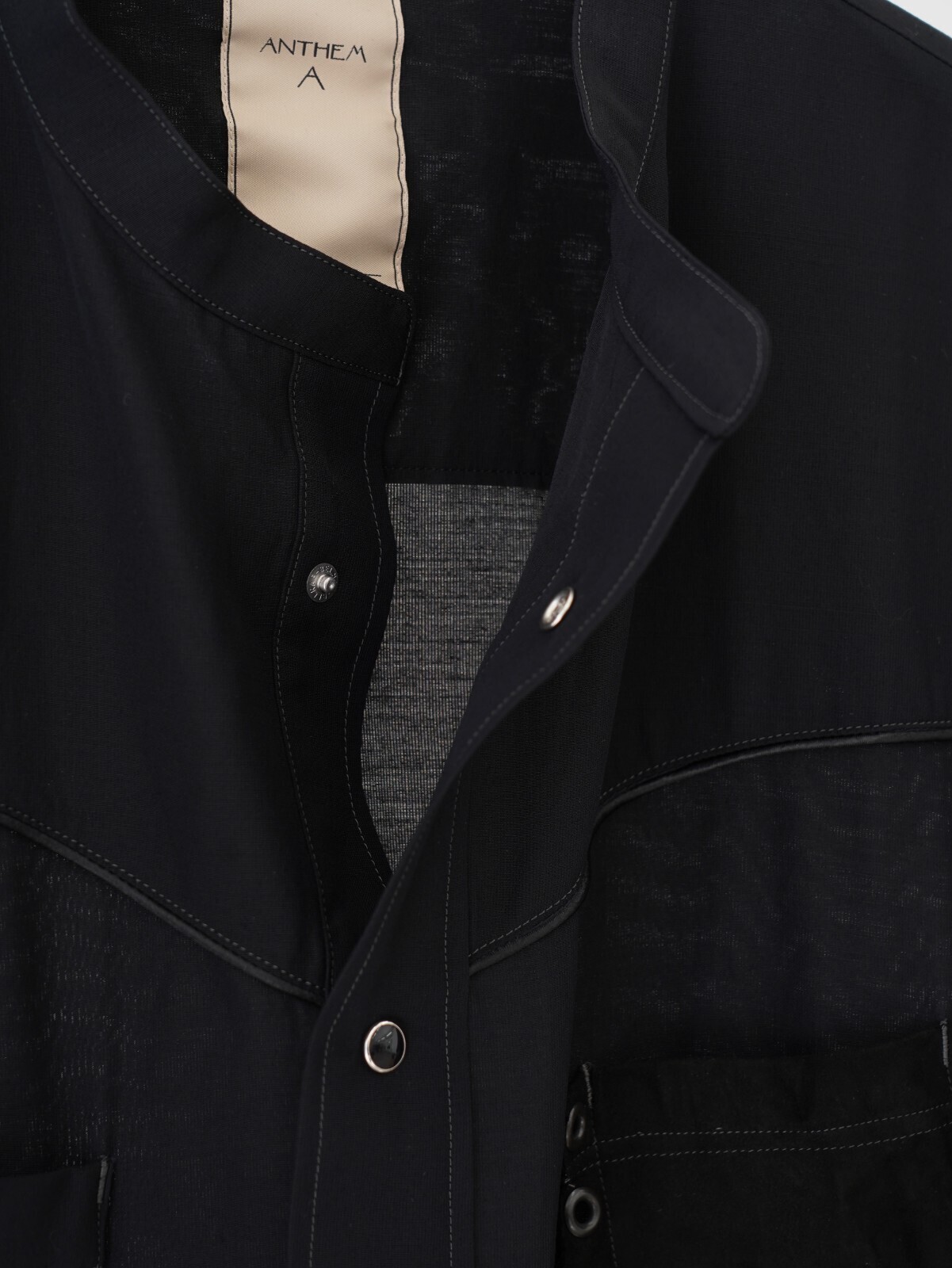 WOOL RAYON TROPICAL OVER VEST - ANTHEM A WOMENS & MENS
