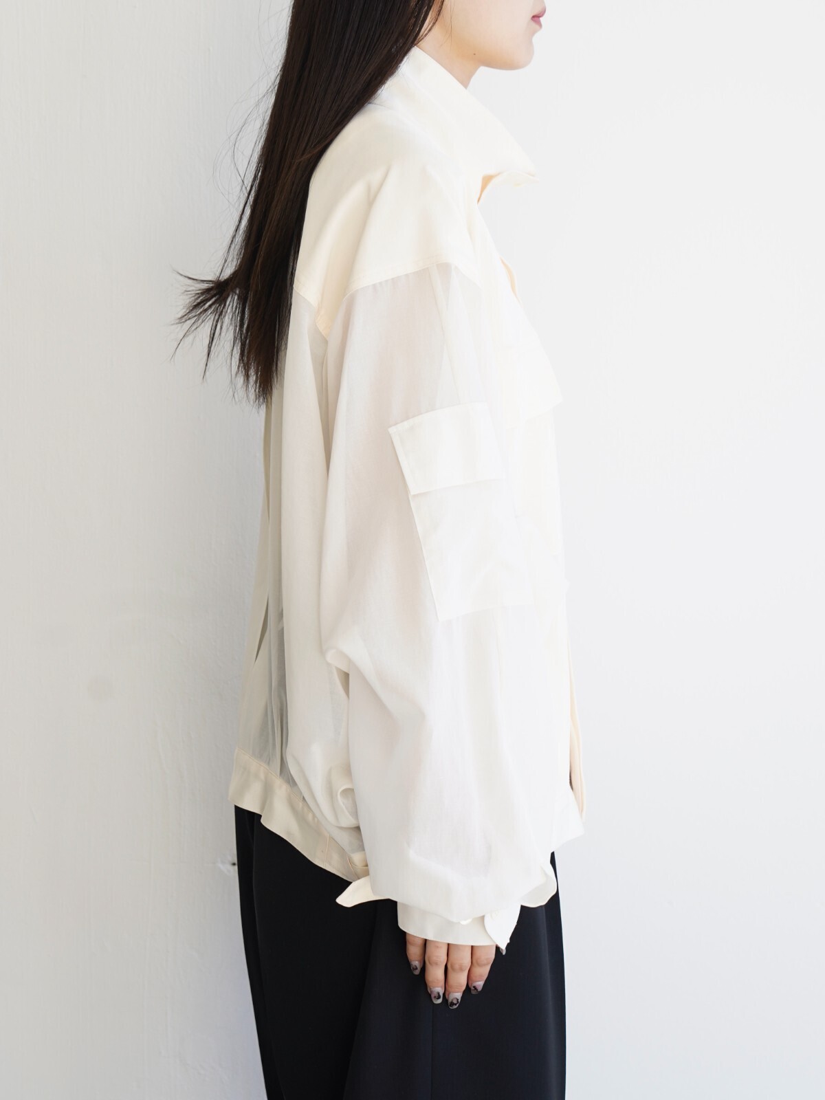 ANTHEM A WOMENS & MENS SHEER COTTON DOLMAN SHIRTS BLOUSON IMAGE3