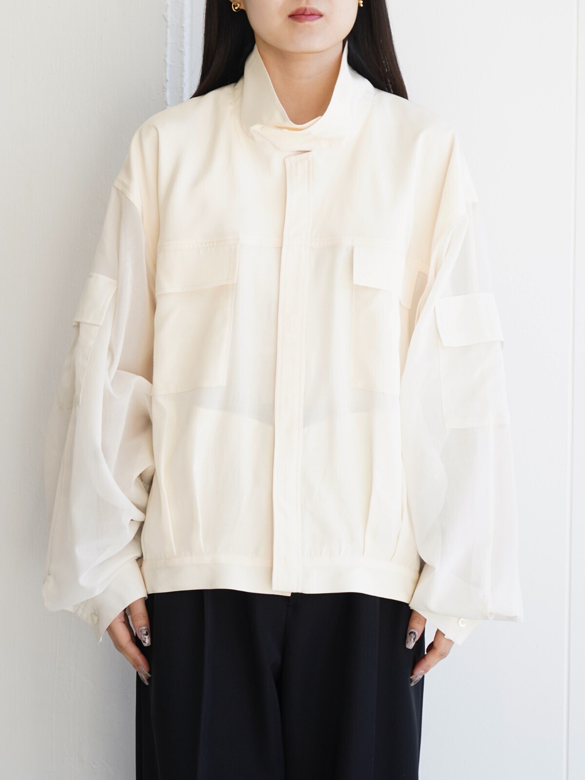 ANTHEM A WOMENS & MENS SHEER COTTON DOLMAN SHIRTS BLOUSON IMAGE2