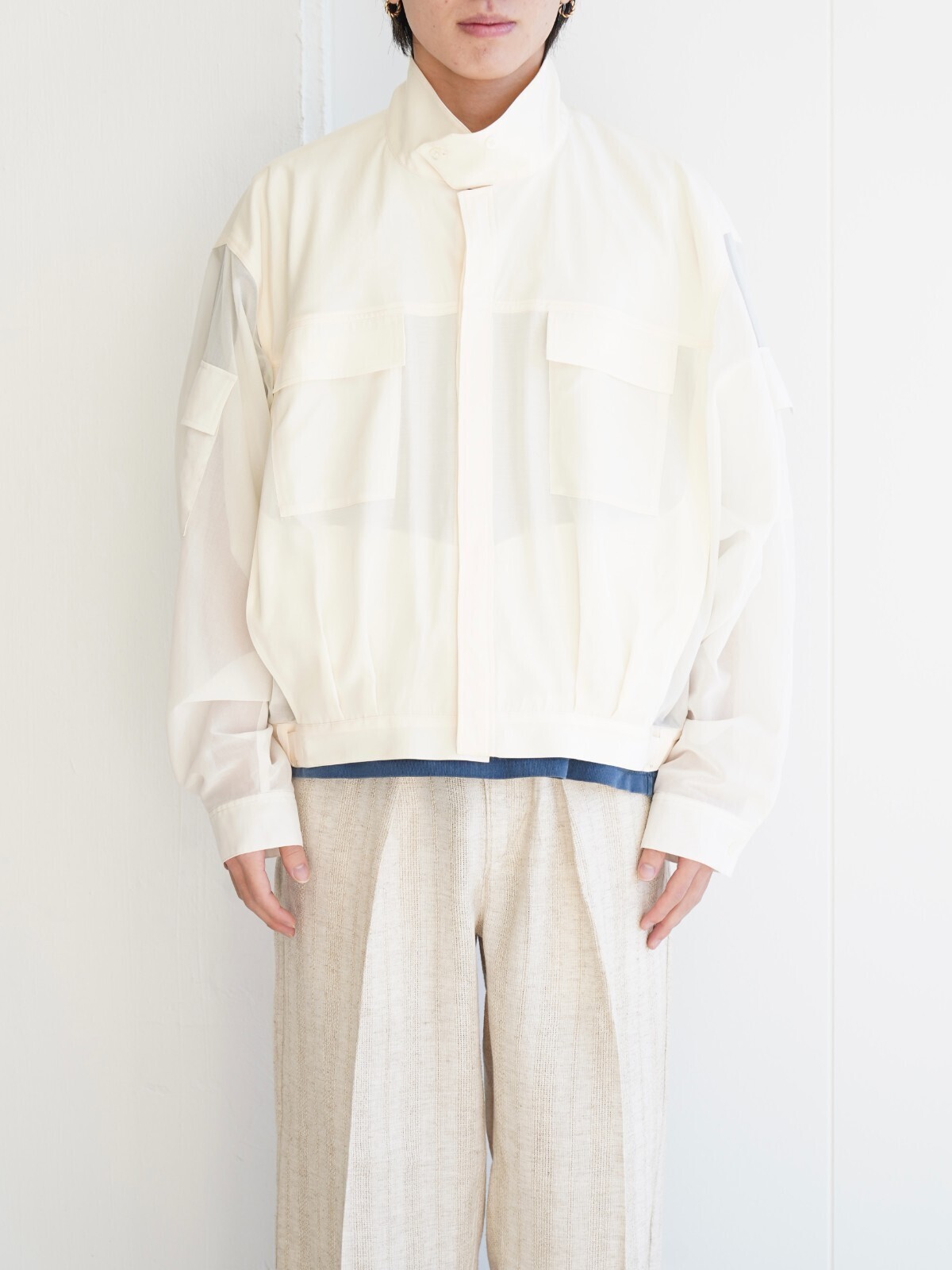 ANTHEM A WOMENS & MENS SHEER COTTON DOLMAN SHIRTS BLOUSON IMAGE6