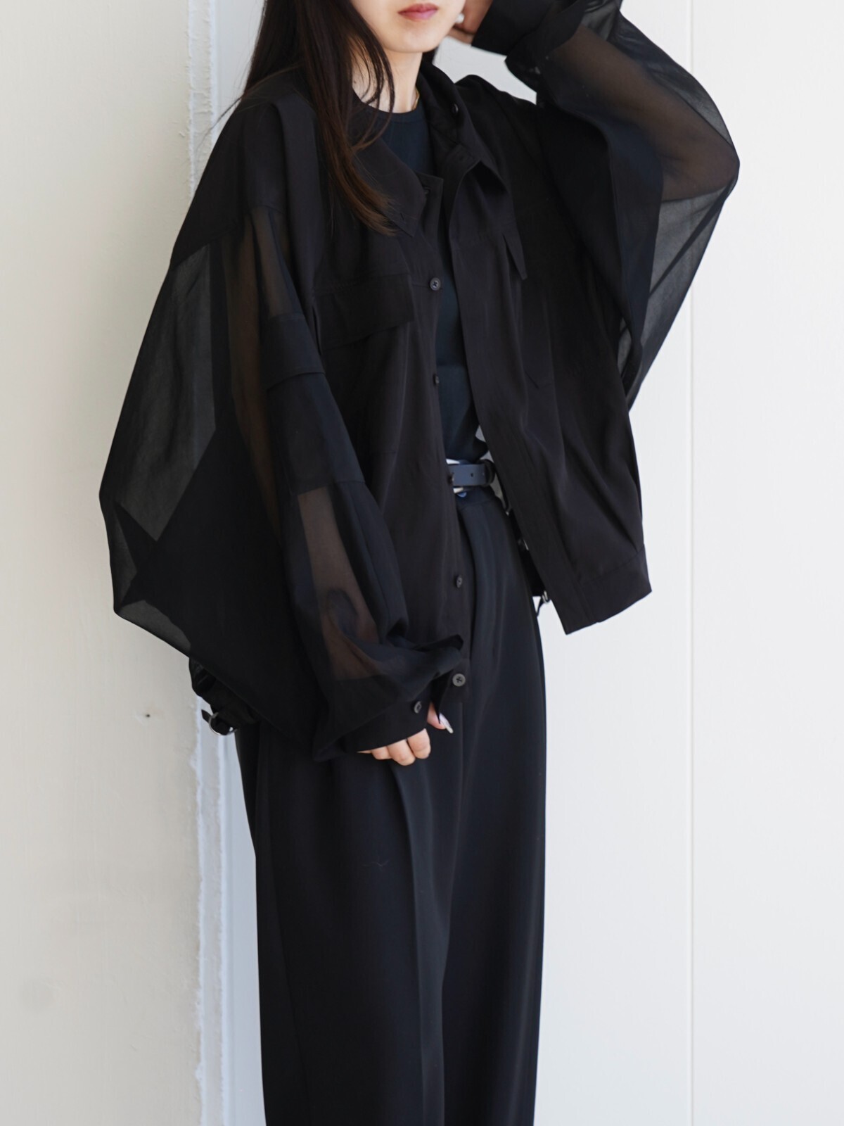 ANTHEM A WOMENS & MENS SHEER COTTON DOLMAN SHIRTS BLOUSON IMAGE23