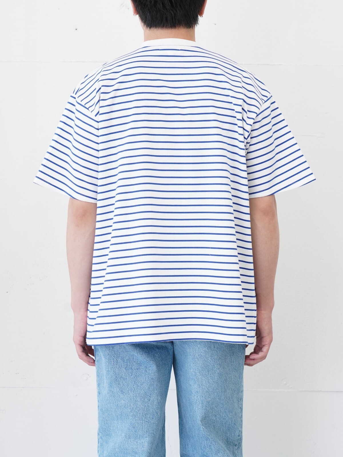 FUJI MENS SUPIMA COTTON BORDER S/S T-SHIRTS IMAGE3