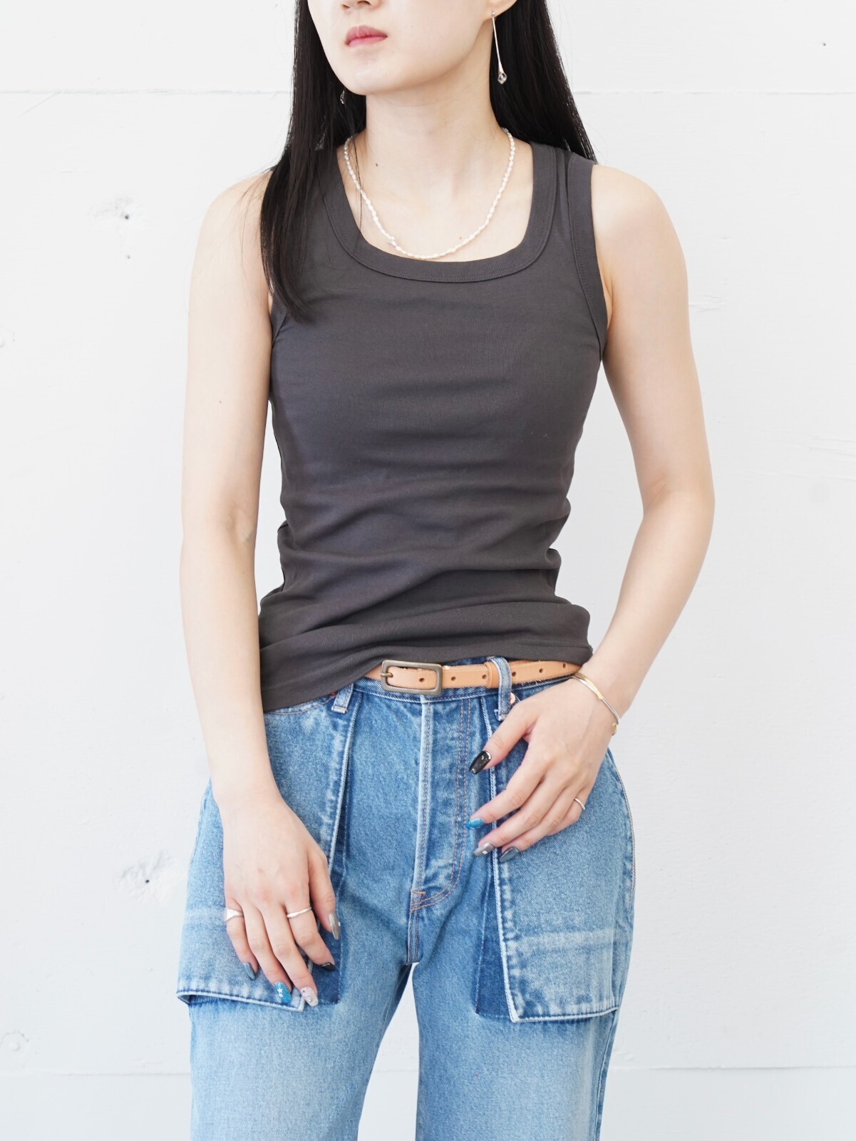 FUJI 女士 COTTON SQUARE TANK TOP 图片16