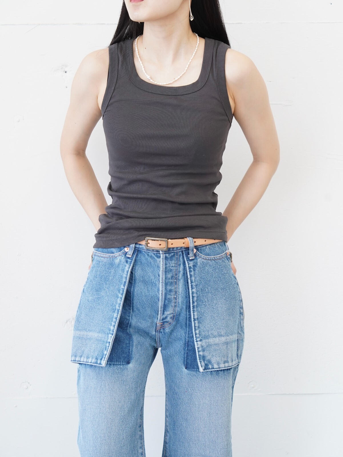 FUJI 女士 COTTON SQUARE TANK TOP 图片15