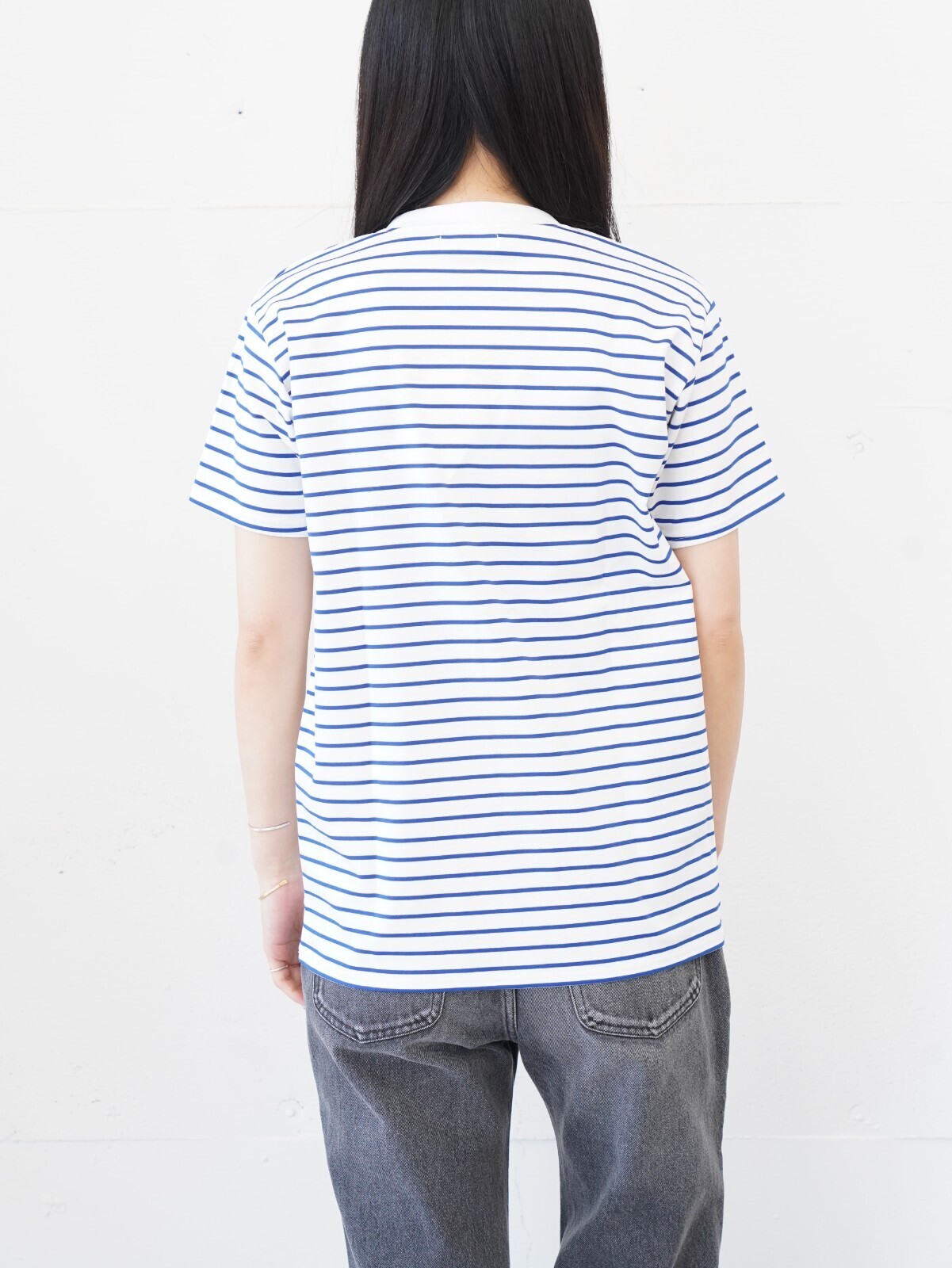 FUJI WOMENS SUPIMA COTTON BORDER S/S T-SHIRTS (femme) IMAGE3