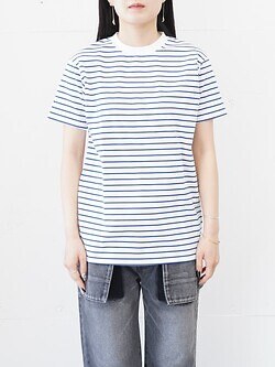 FUJI WOMENS SUPIMA COTTON BORDER S/S T-SHIRTS (femme) IMAGE5