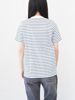 FUJI WOMENS SUPIMA COTTON BORDER S/S T-SHIRTS (femme) IMAGE7