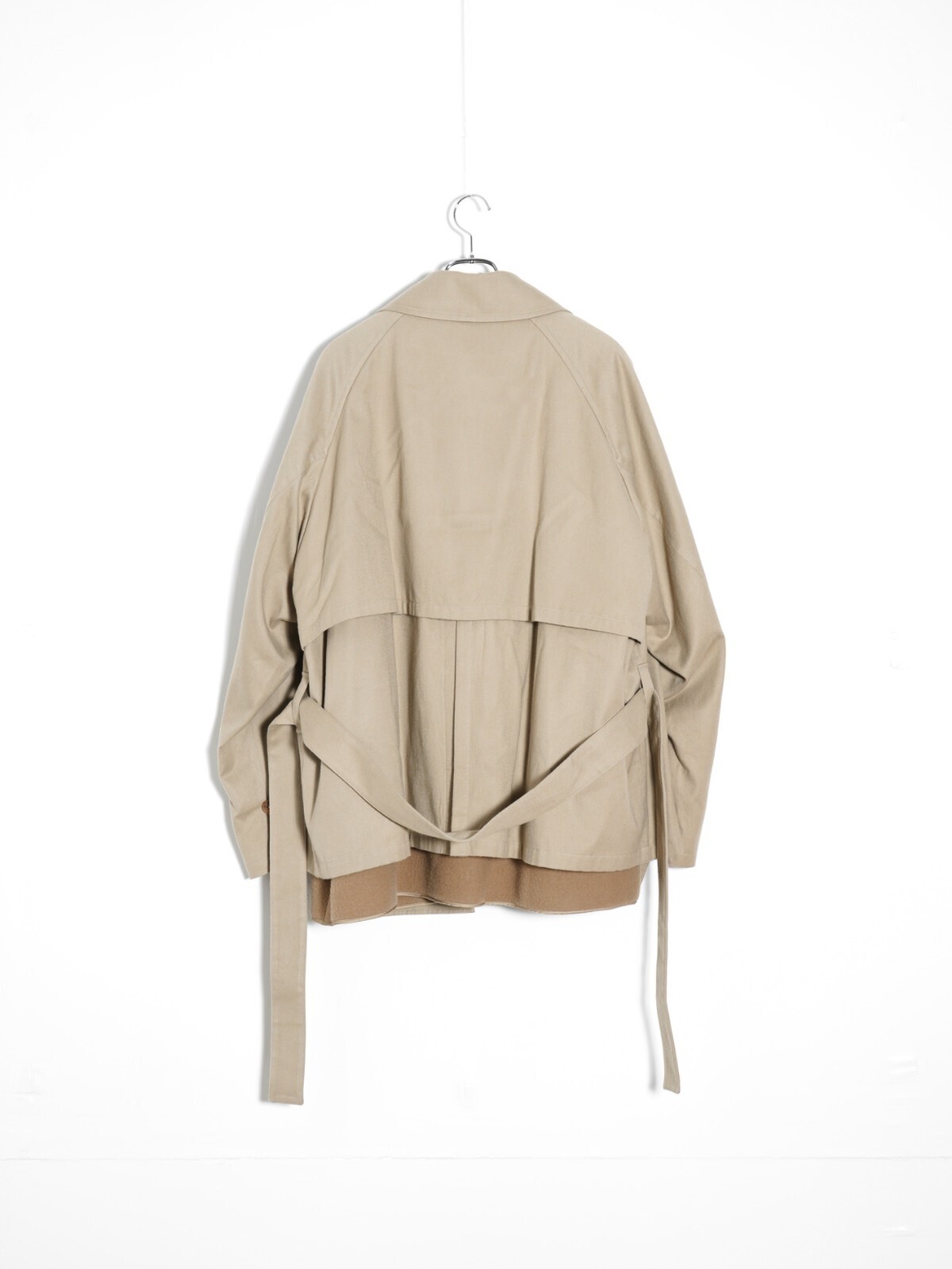 Blanc YM WOMENS & MENS Short Trench Coat with Liner IMAGE3