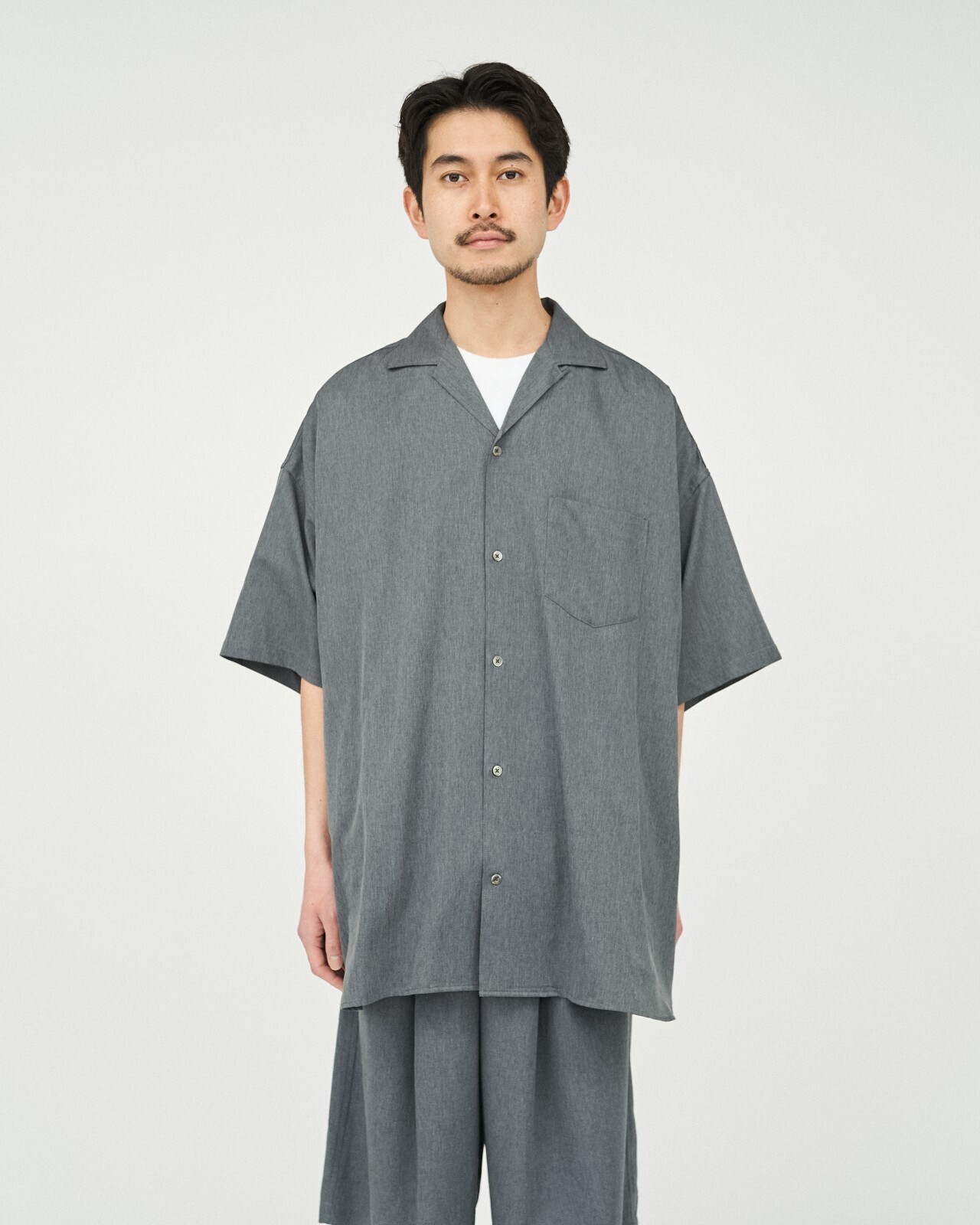 フレッシュサービス メンズ クールファイバーオープンカラーシャツ(半袖) 画像1
