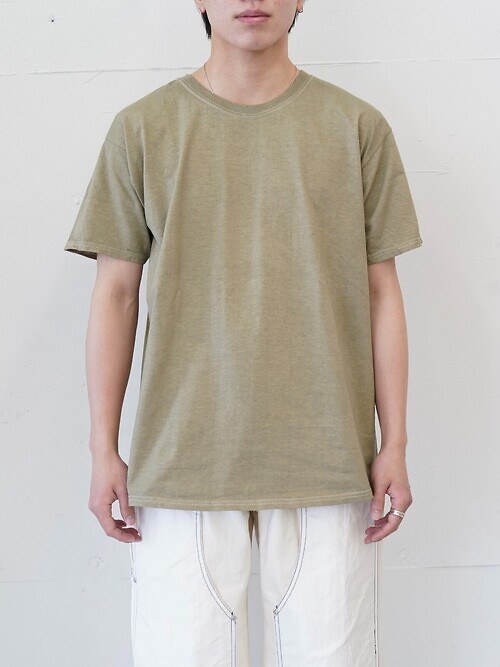 GARMENT DYED T-SHIRT [ × BRACKETS ]｜NULABEL MENS