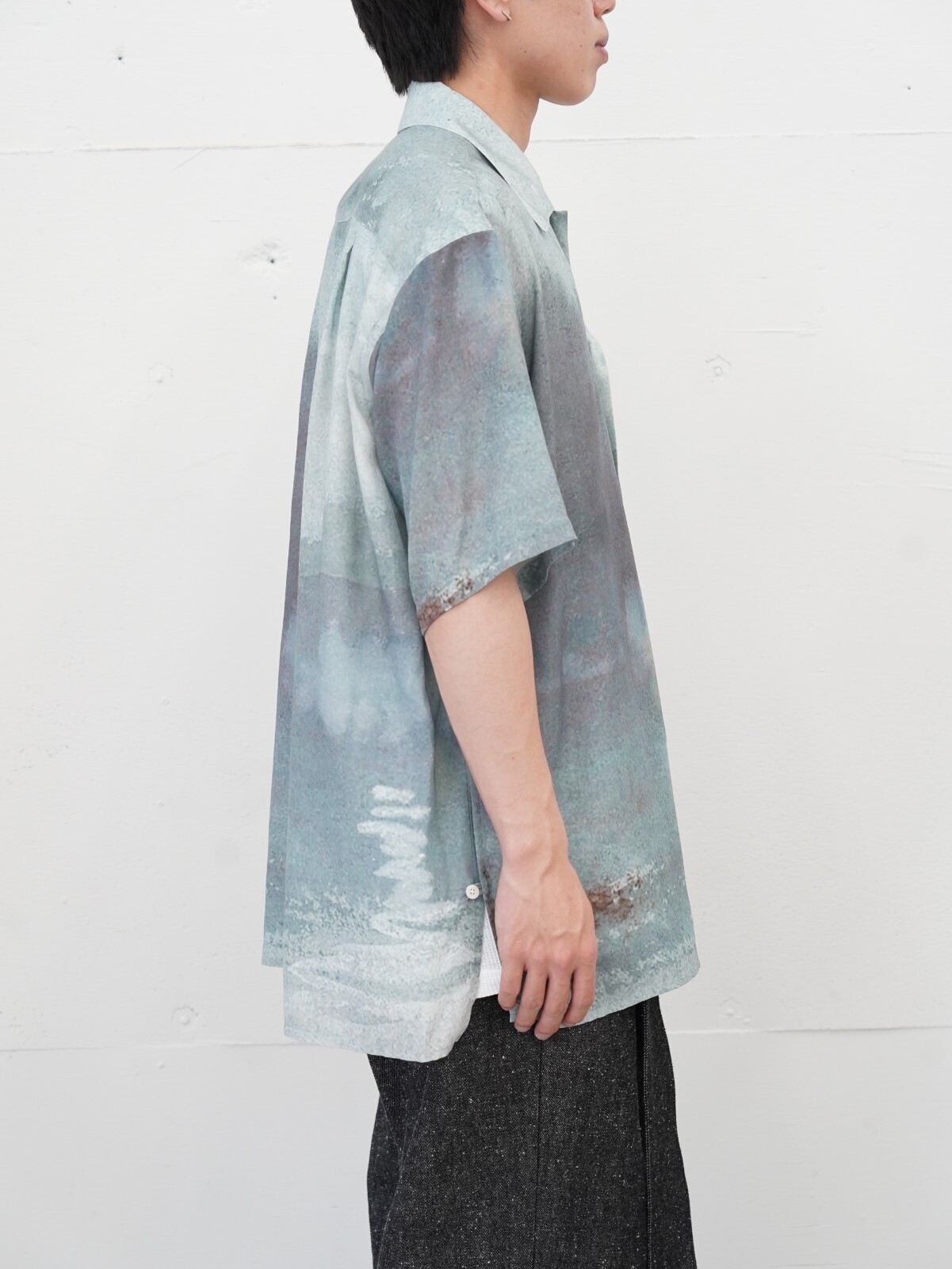 YOKE 여성 & 남성 LANDSCAPE PRINTED OPEN COLLAR SHIRT 이미지12
