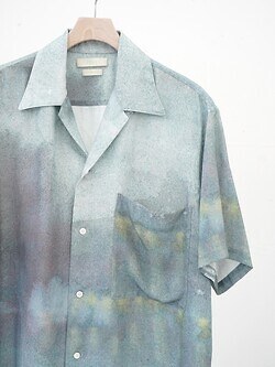 YOKE 男士 LANDSCAPE PRINTED OPEN COLLAR SHIRT 图片12