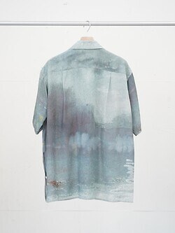 YOKE 男士 LANDSCAPE PRINTED OPEN COLLAR SHIRT 图片14