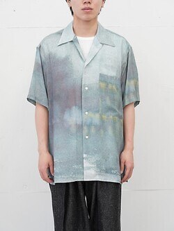 YOKE 男士 LANDSCAPE PRINTED OPEN COLLAR SHIRT 图片15