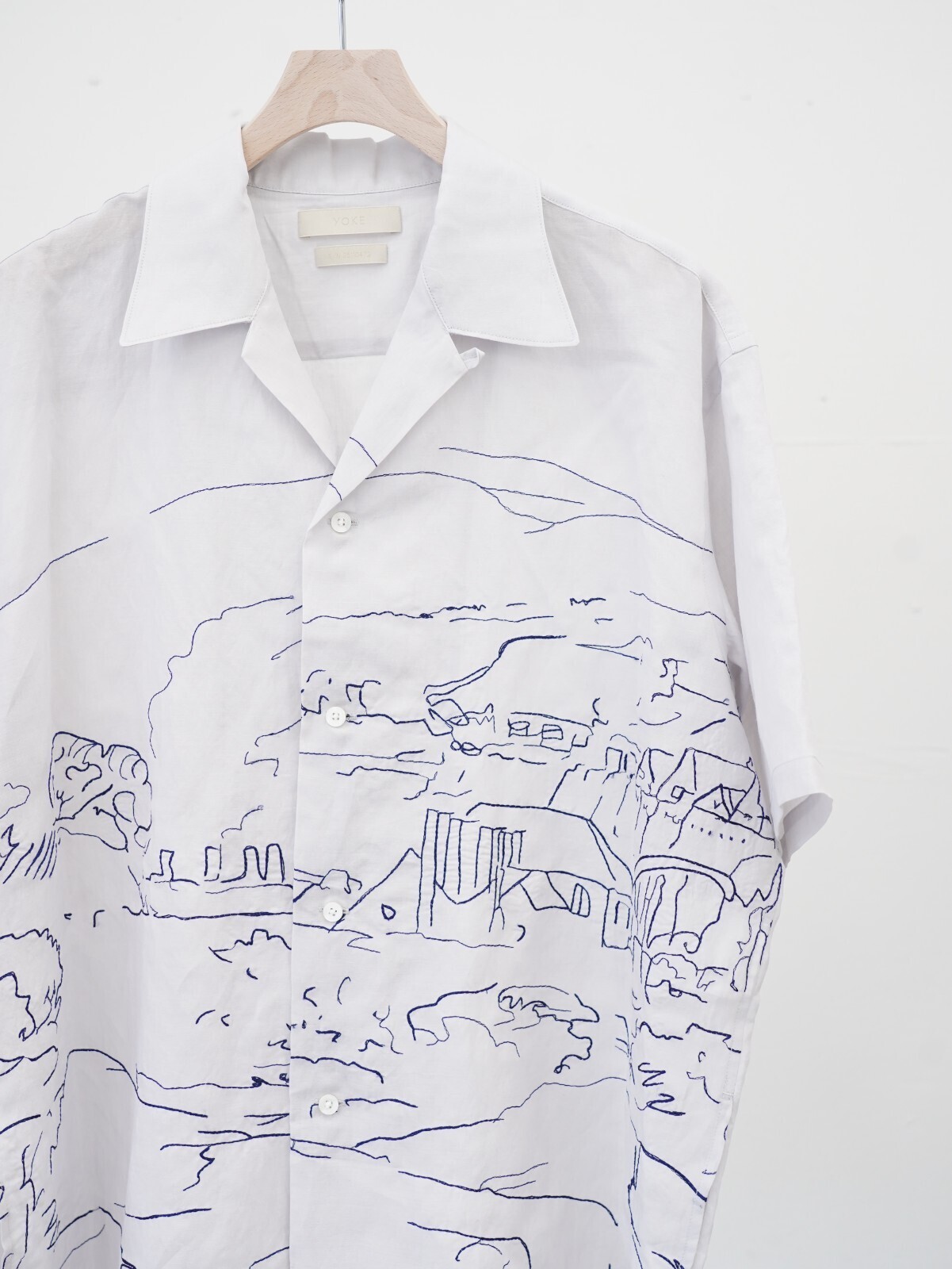 YOKE 女士 & 男士 EMBROIDERY OPEN COLLAR SHIRT 图片7