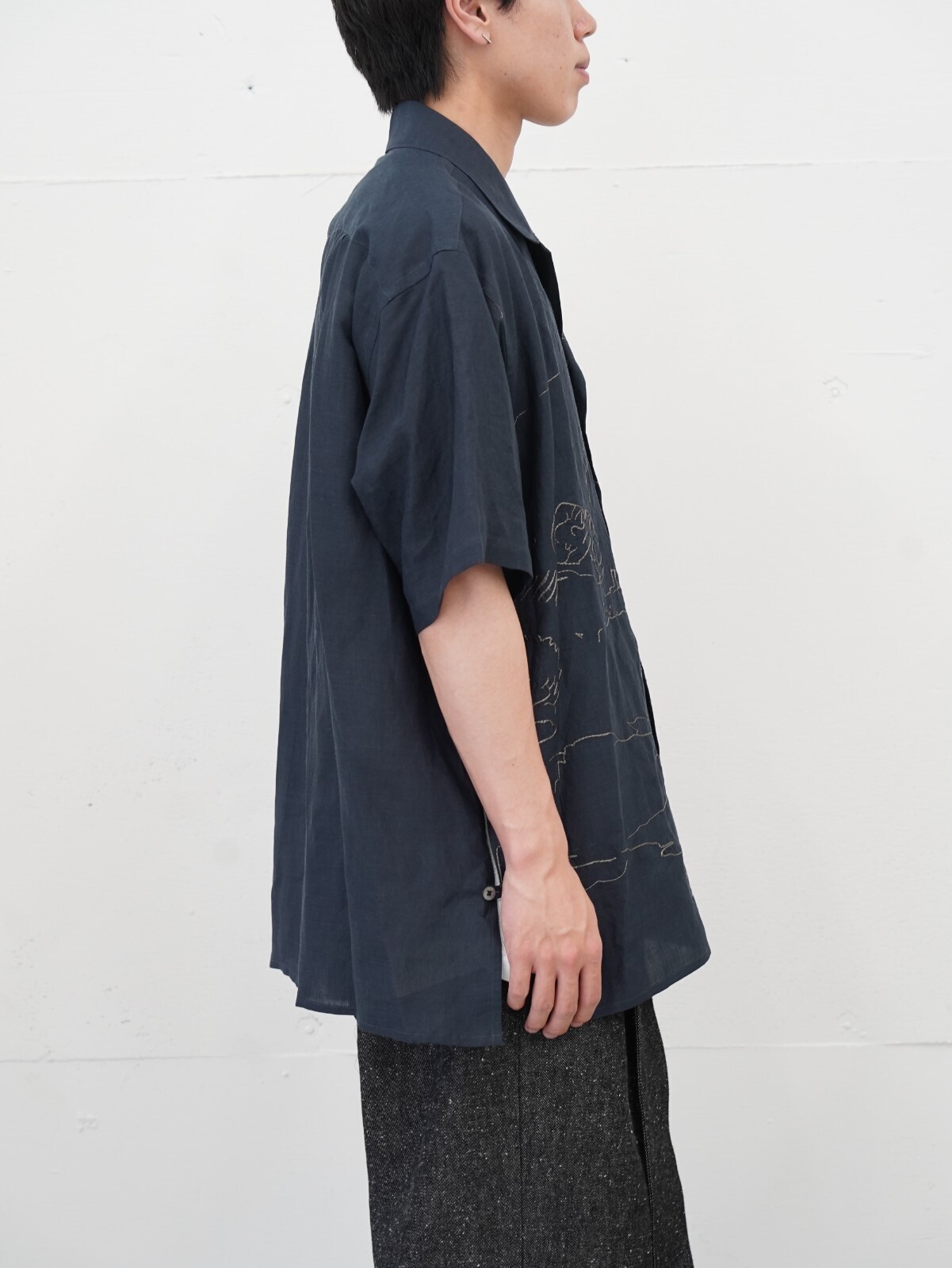 YOKE 女士 & 男士 EMBROIDERY OPEN COLLAR SHIRT 图片13