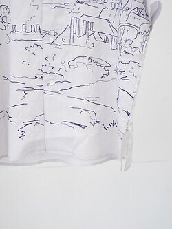 YOKE MENS EMBROIDERY OPEN COLLAR SHIRT IMAGE4